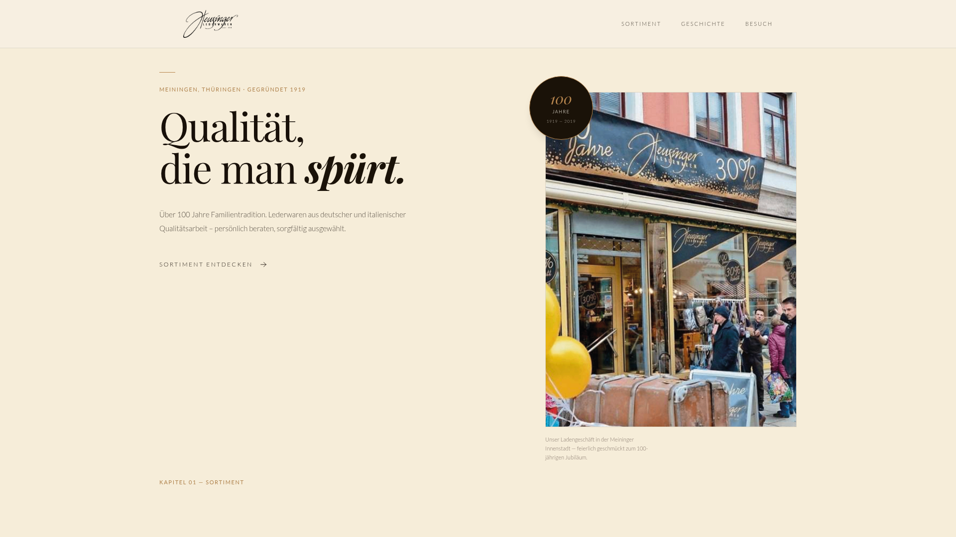 Website Screenshot – Lederwaren Heusinger