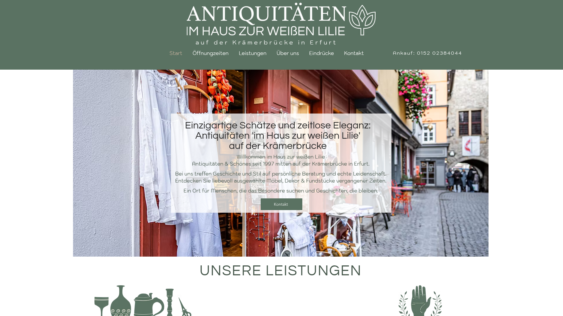 Website Screenshot – Antiquitäten Erfurt