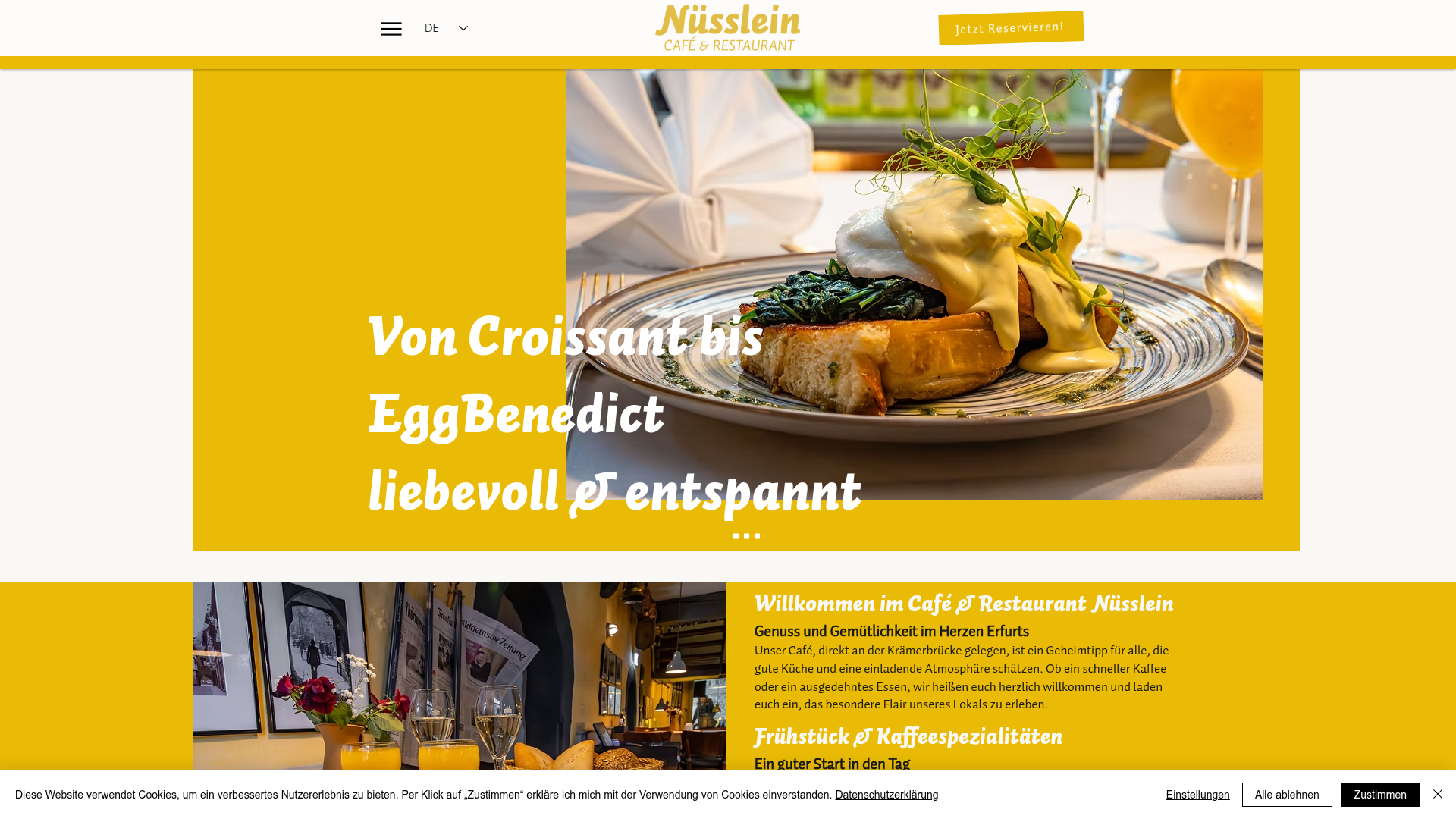 Website Screenshot – Café Nüsslein Erfurt